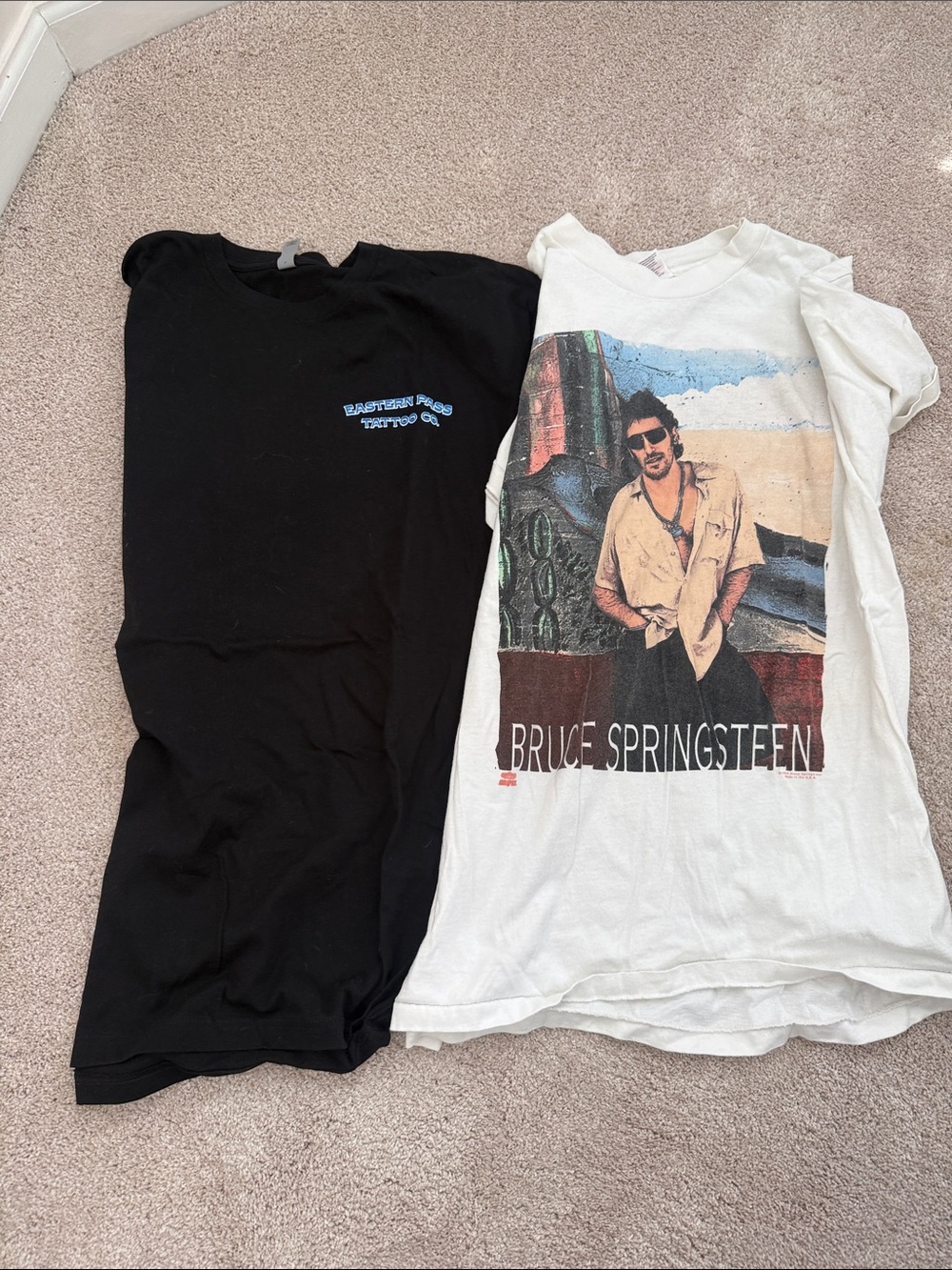 Bruce Springsteen Graphic Tee + Black Logo Tee - White & Black
